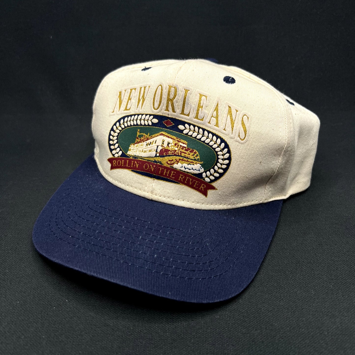 Vintage New Orleans Rollin on the River Snapback Hat Philippines Riverboat Cap