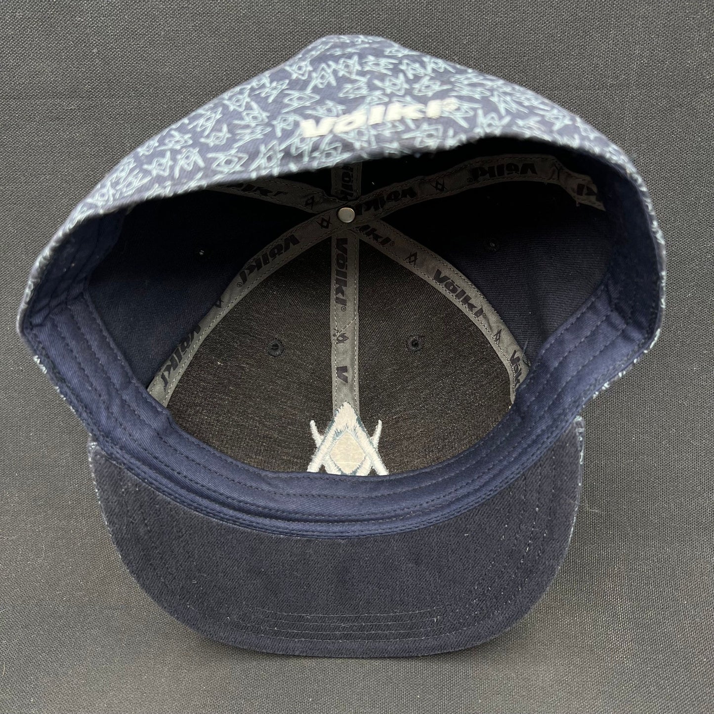 Volkl Ski Hat Fitted 7 5/8 Black Pattern Snapback Cap Atomic Style