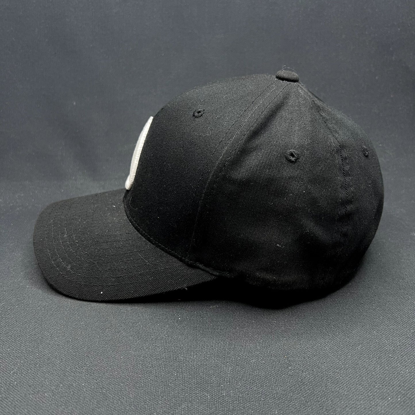 Nixon Watches Flexfit Hat Black White Logo Fitted S/M Cap