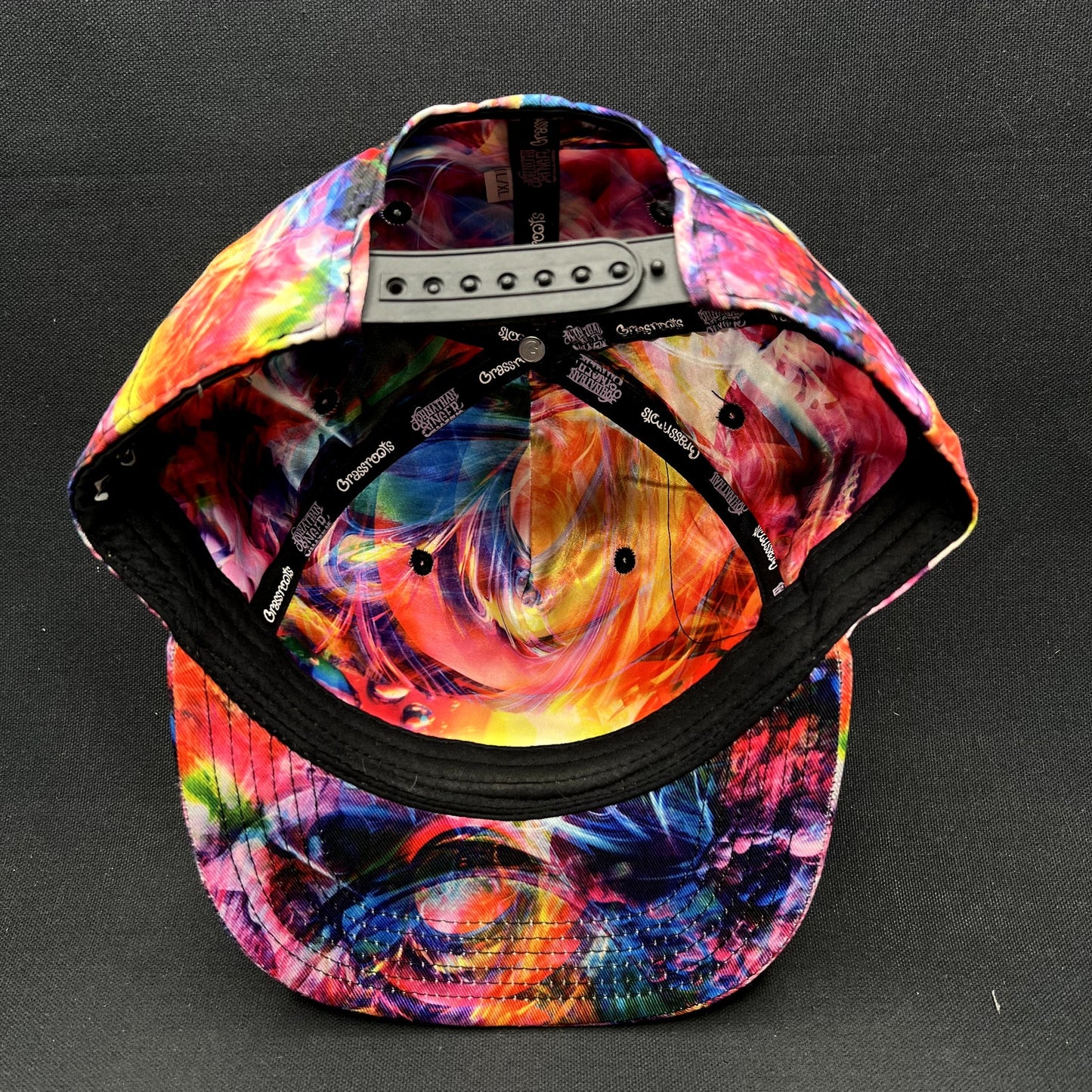 Grassroots California Limited Edition Psychedelic Art Snapback Hat Multicolor