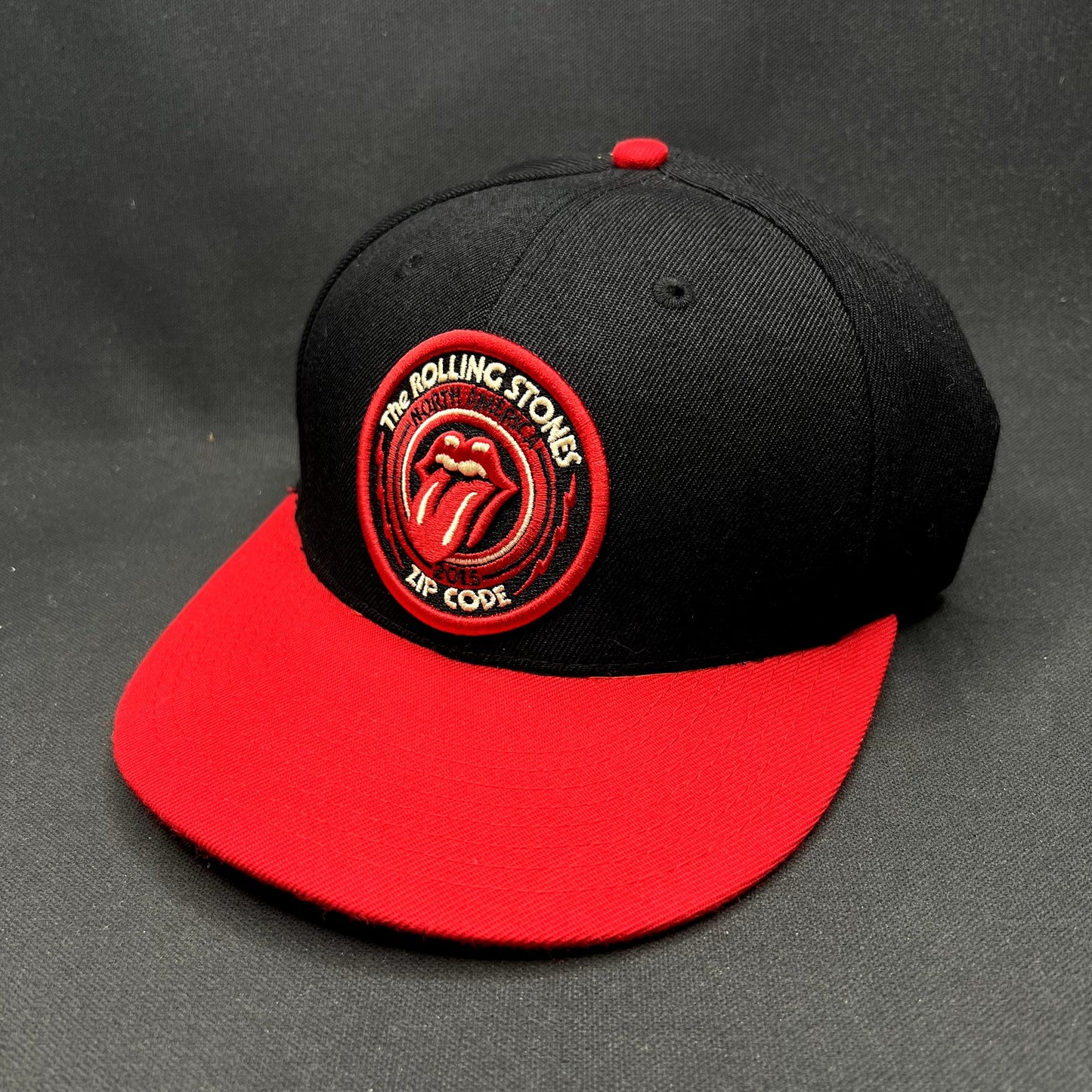 The Rolling Stones Zip Code 2015 Tour Snapback Hat Black Red Rock Band Cap