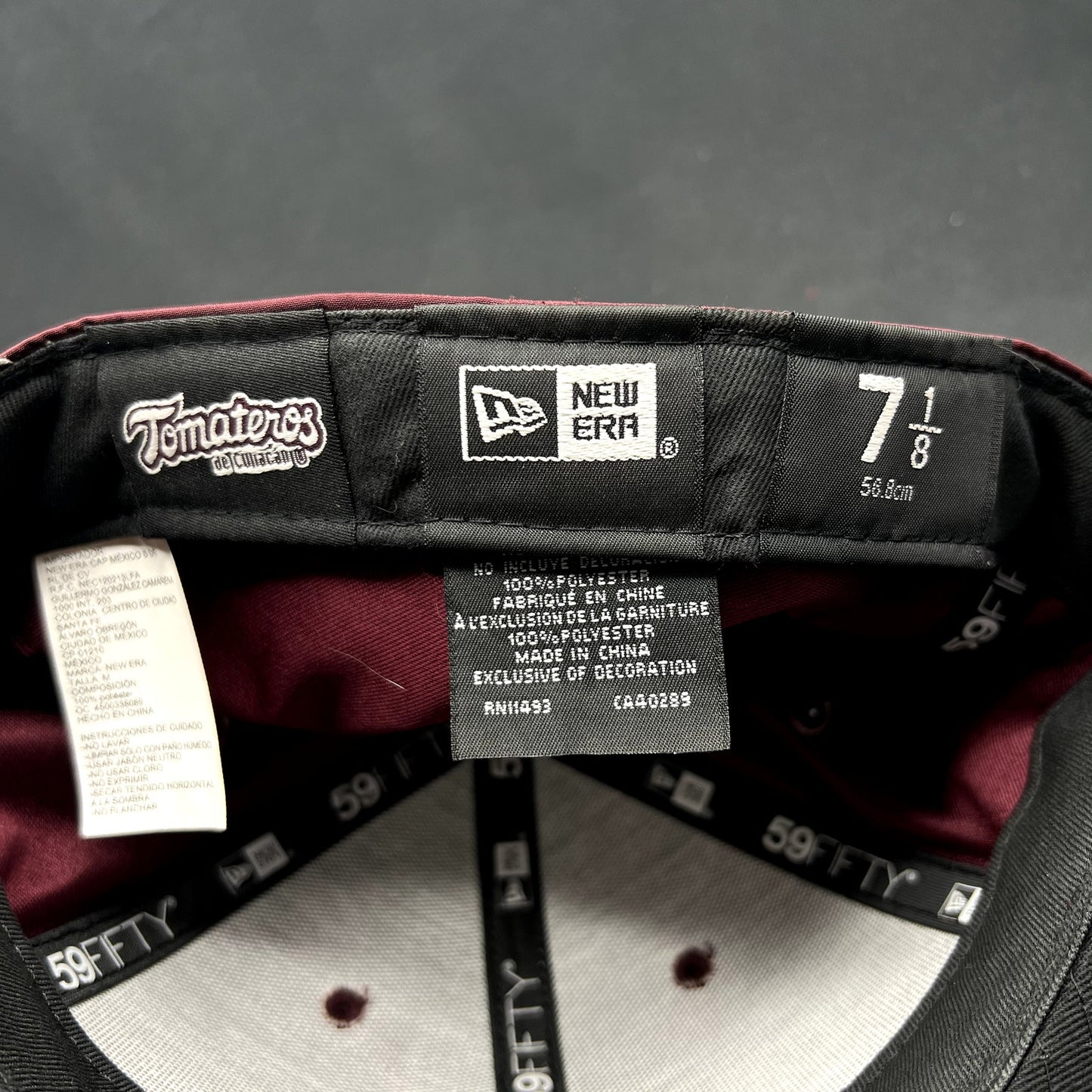 New Era 59FIFTY Tomateros de Culiacán Fitted Hat 7 1/8 LMP Baseball Burgundy