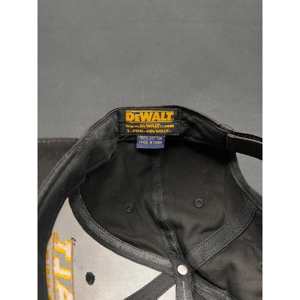 DeWALT Racing Hat Black Cotton Strapback Checkered Logo NASCAR Era