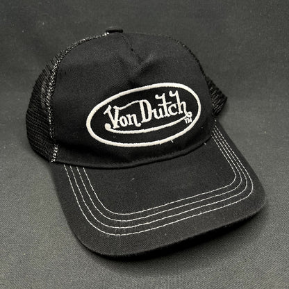 Vintage Y2K Von Dutch Black Trucker Snapback Hat