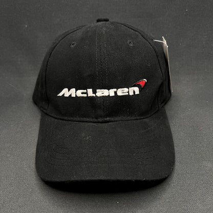 McLaren Logo Black Strapback Hat Decky Style 112 Adjustable Cap