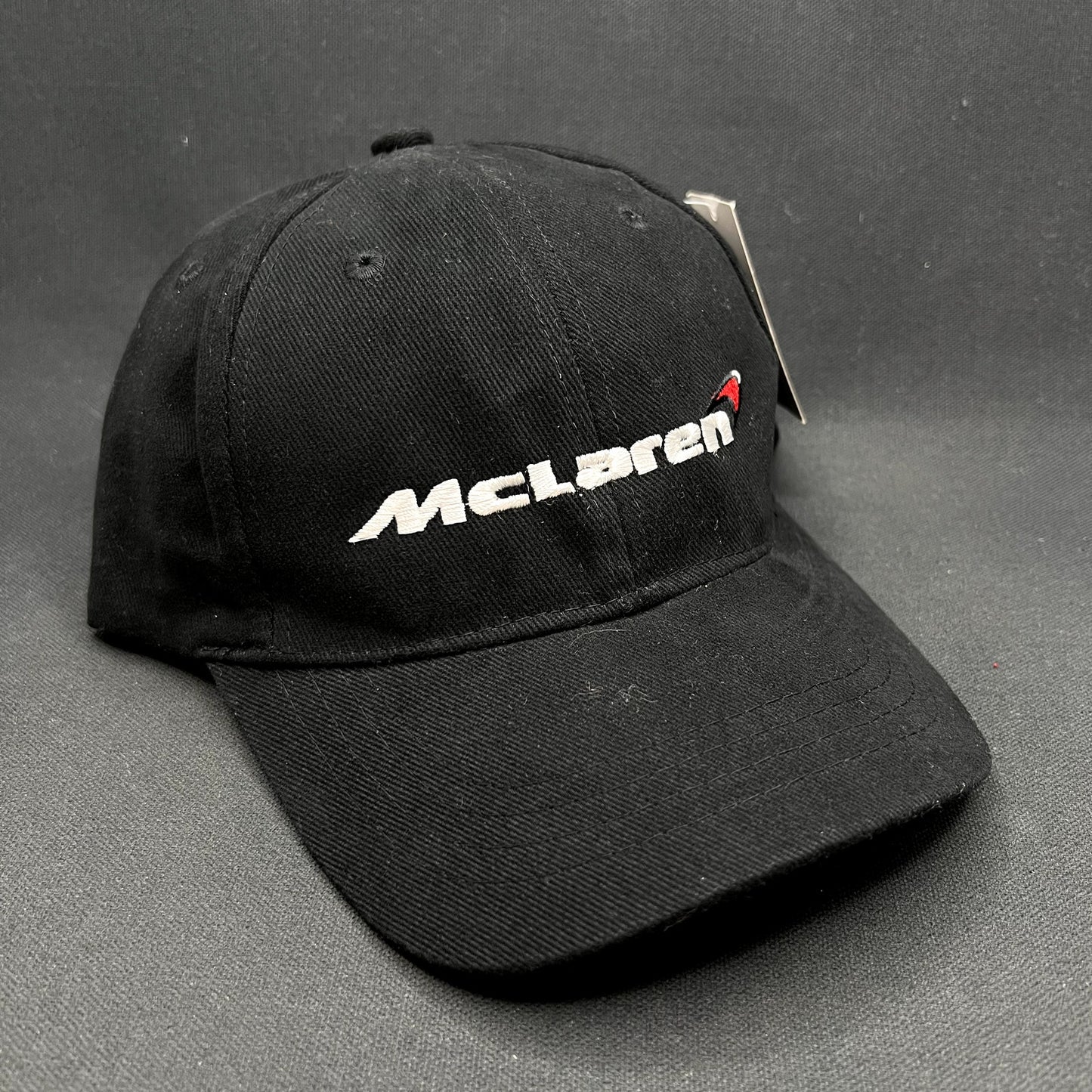 McLaren Logo Black Strapback Hat Decky Style 112 Adjustable Cap