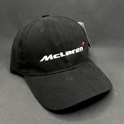 McLaren Logo Black Strapback Hat Decky Style 112 Adjustable Cap