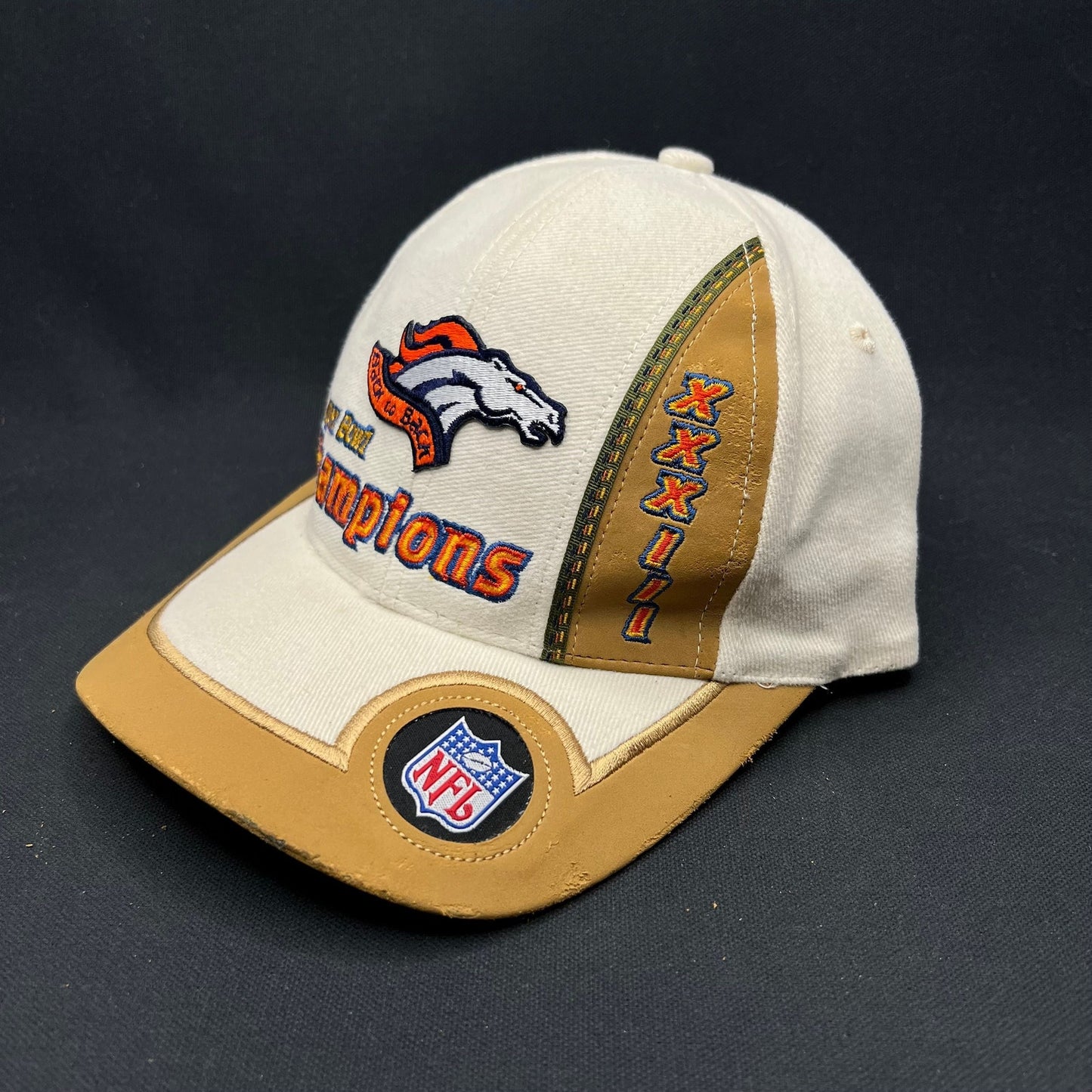 Vintage Denver Broncos Super Bowl XXXII Champions Snapback Hat 98 Logo Athletic