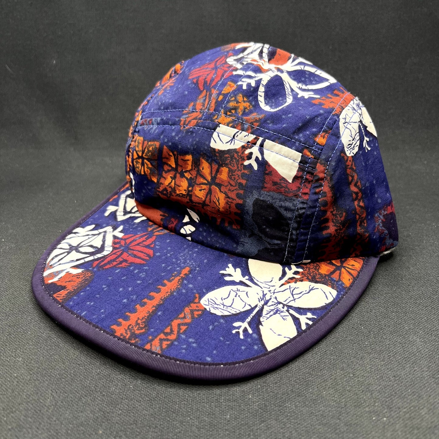 Vintage 1996 Patagonia Spoonbill Cap Purple Tropical Print Strapback USA S
