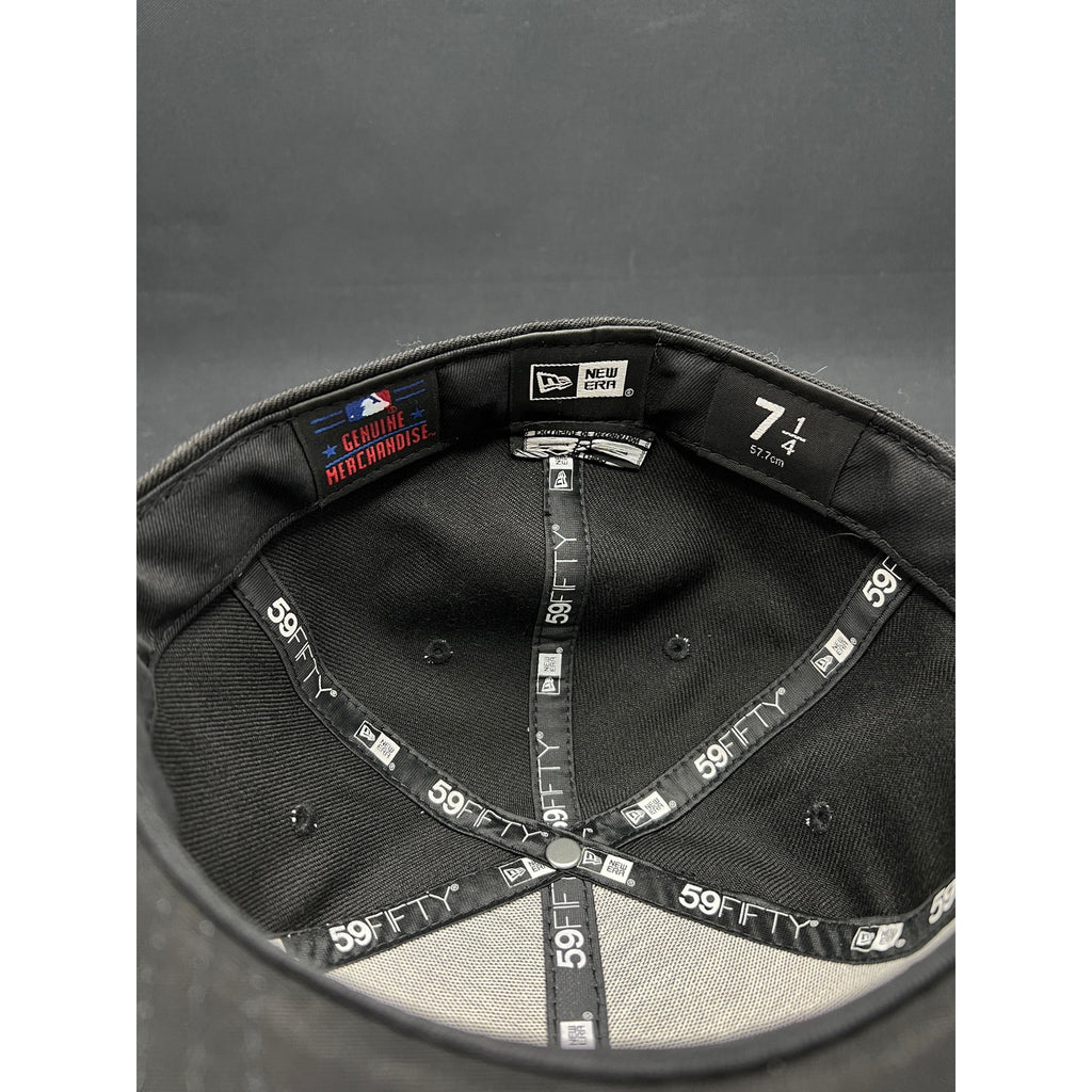 LA Dodgers Black White Script New Era 59FIFTY Fitted Hat New Era MLB 7¼
