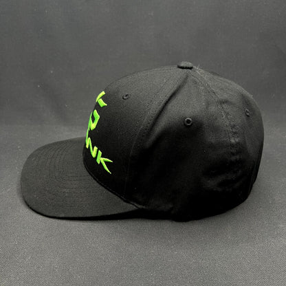Krank Golf Flexfit L/XL Fitted Hat Black Green #KrankNation Golf Cap