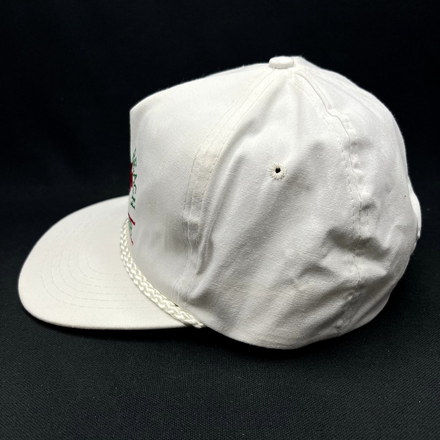 Vintage Myrtle Beach Polo Club Snapback Hat Rope Trucker White