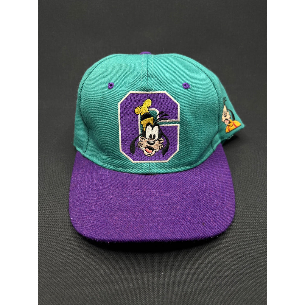 Vintage 1990s Goofy “G” Hat – Teal & Purple Snapback by Mickey Unlimited (Disney)