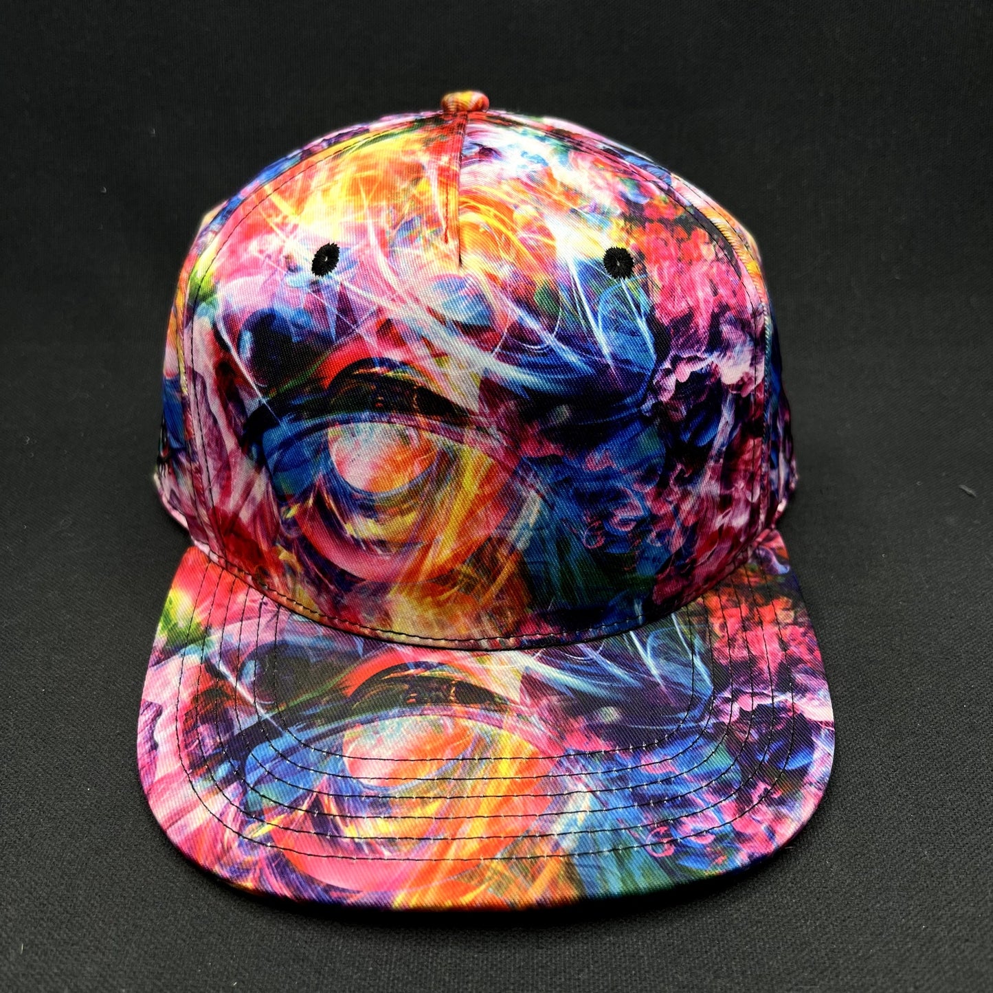 Grassroots California Limited Edition Psychedelic Art Snapback Hat Multicolor