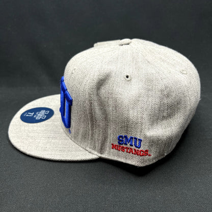 SMU Mustangs Fitted Hat 7 3/4 Gray Blue W Republic NCAA Cap NWT