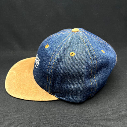 Vintage Nestlé Denim Suede Strapback Hat Otto Cap Distressed USA