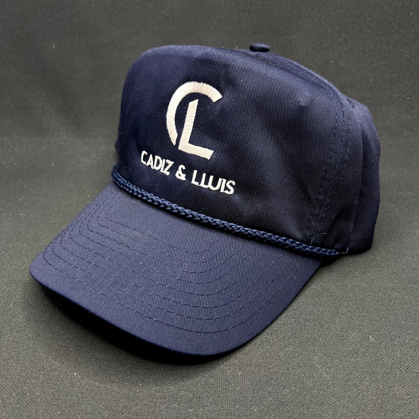 Vintage Cadiz & Lluis Real Estate Snapback Hat Nissin Cap Navy Promo