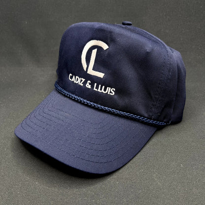 Vintage Cadiz & Lluis Real Estate Snapback Hat Nissin Cap Navy Promo