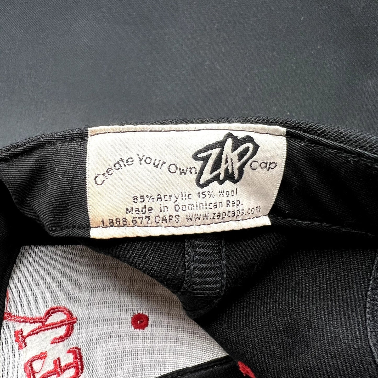 Vintage Nebraska Cornhuskers Script Snapback Hat Black Red ZAP Cap