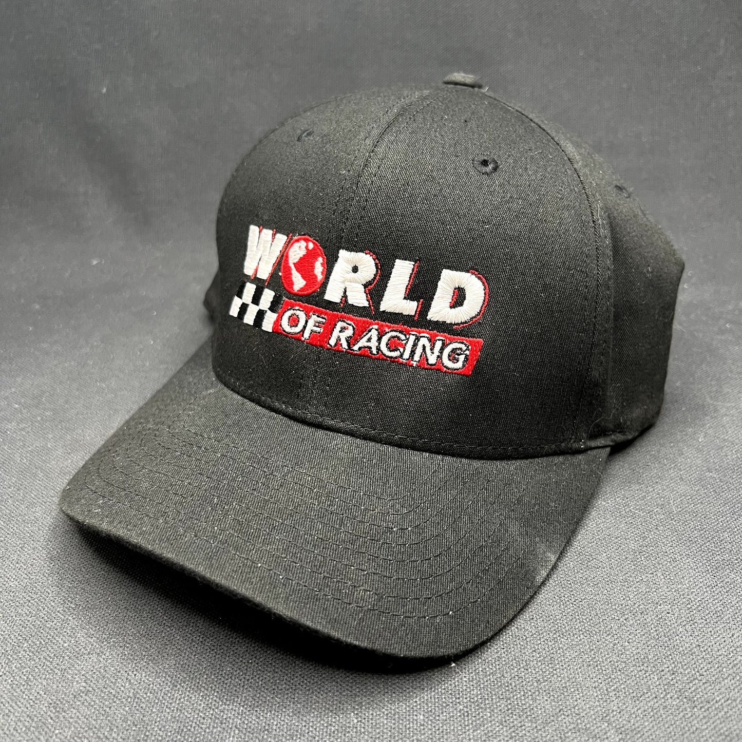 World of Racing Flexfit Hat Black Racing Motorsports Cap L/XL