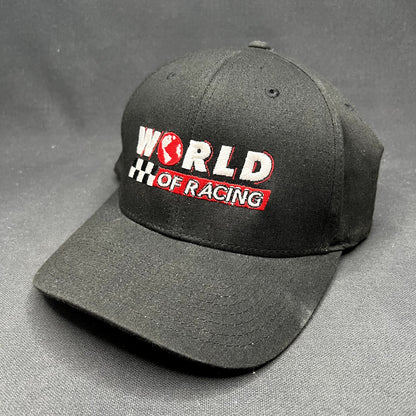 World of Racing Flexfit Hat Black Racing Motorsports Cap L/XL