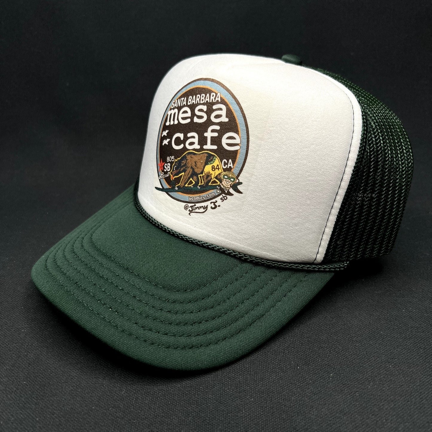Mesa Cafe Santa Barbara Trucker Snapback Hat Bear Logo California