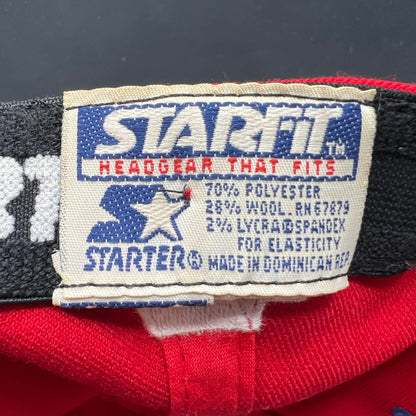 Vintage Starter LA Clippers Snapback Hat Red Script Logo NBA Fitted Hat