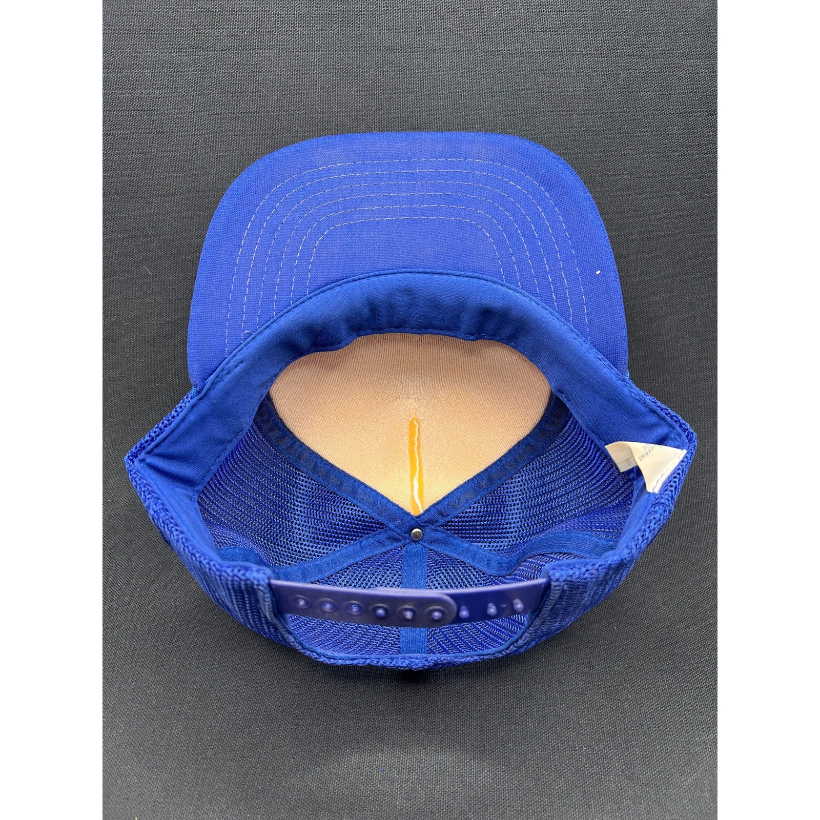 Vintage Budweiser Brewery 1980s Trucker Hat Blue Mesh Foam Snapback Beer Logo