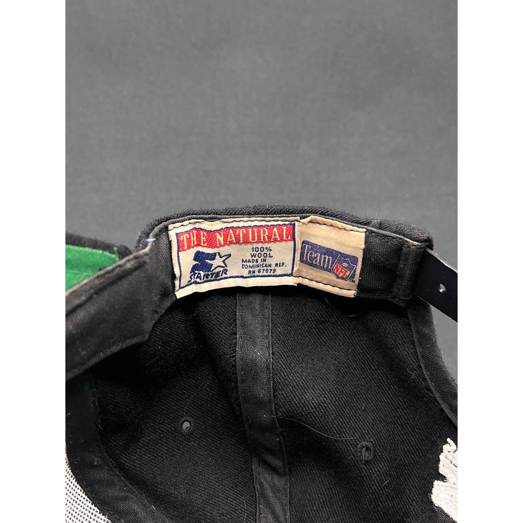 Vintage 1990s Raiders Arch Logo Starter Snapback – “The Natural” Wool Black/Silver