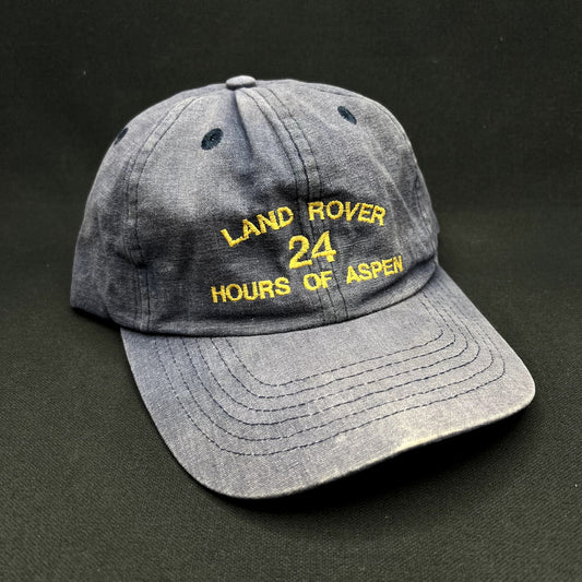 Vintage Land Rover 24 Hours of Aspen Strapback Hat Blue Distressed Endurance
