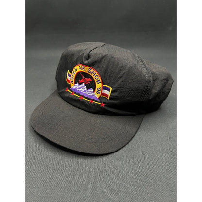 Vintage 1995 Aspen Air Show Hat Black Nylon Snapback Embroidered Ski