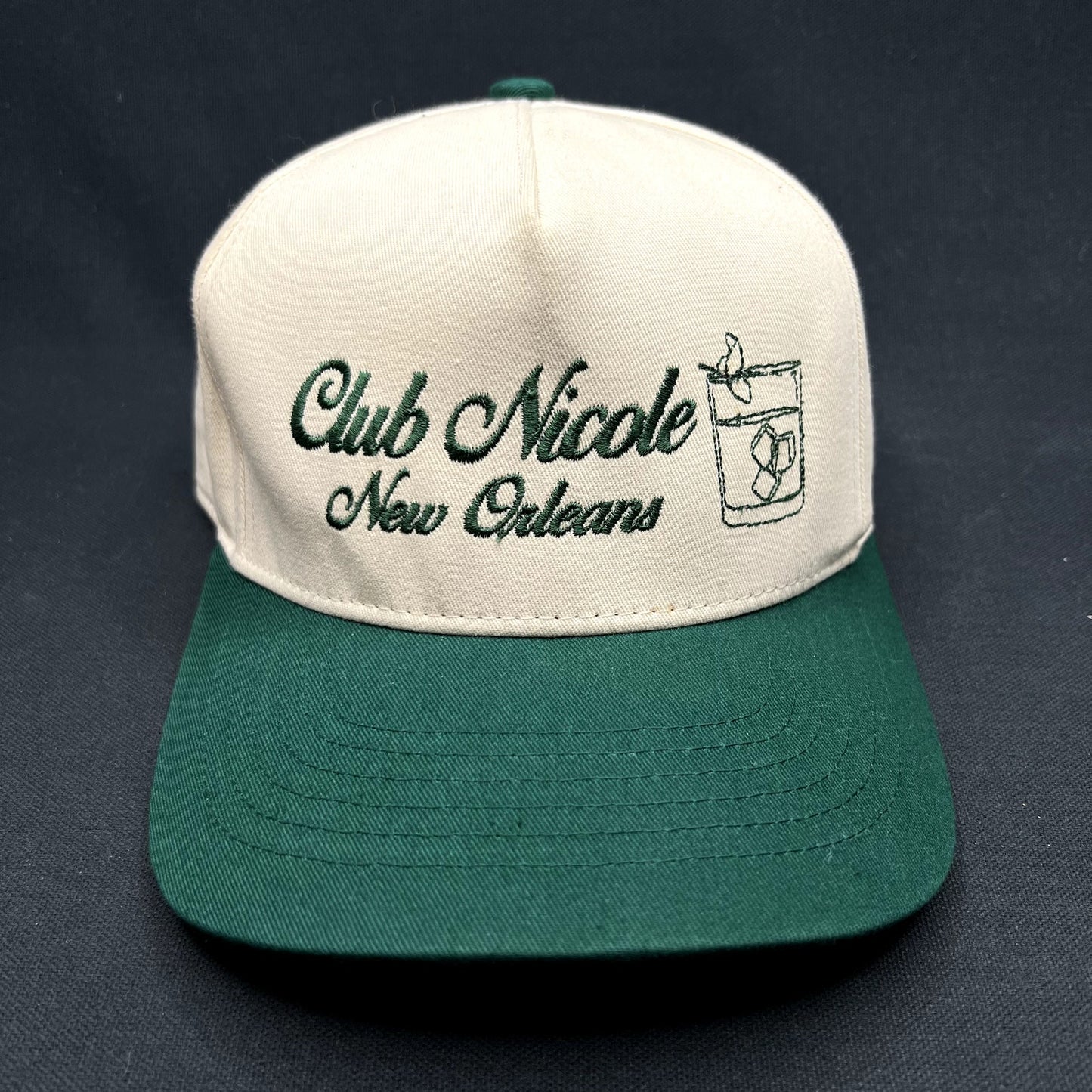 Club Nicole New Orleans Snapback Hat Green White Nissin Promo Cap