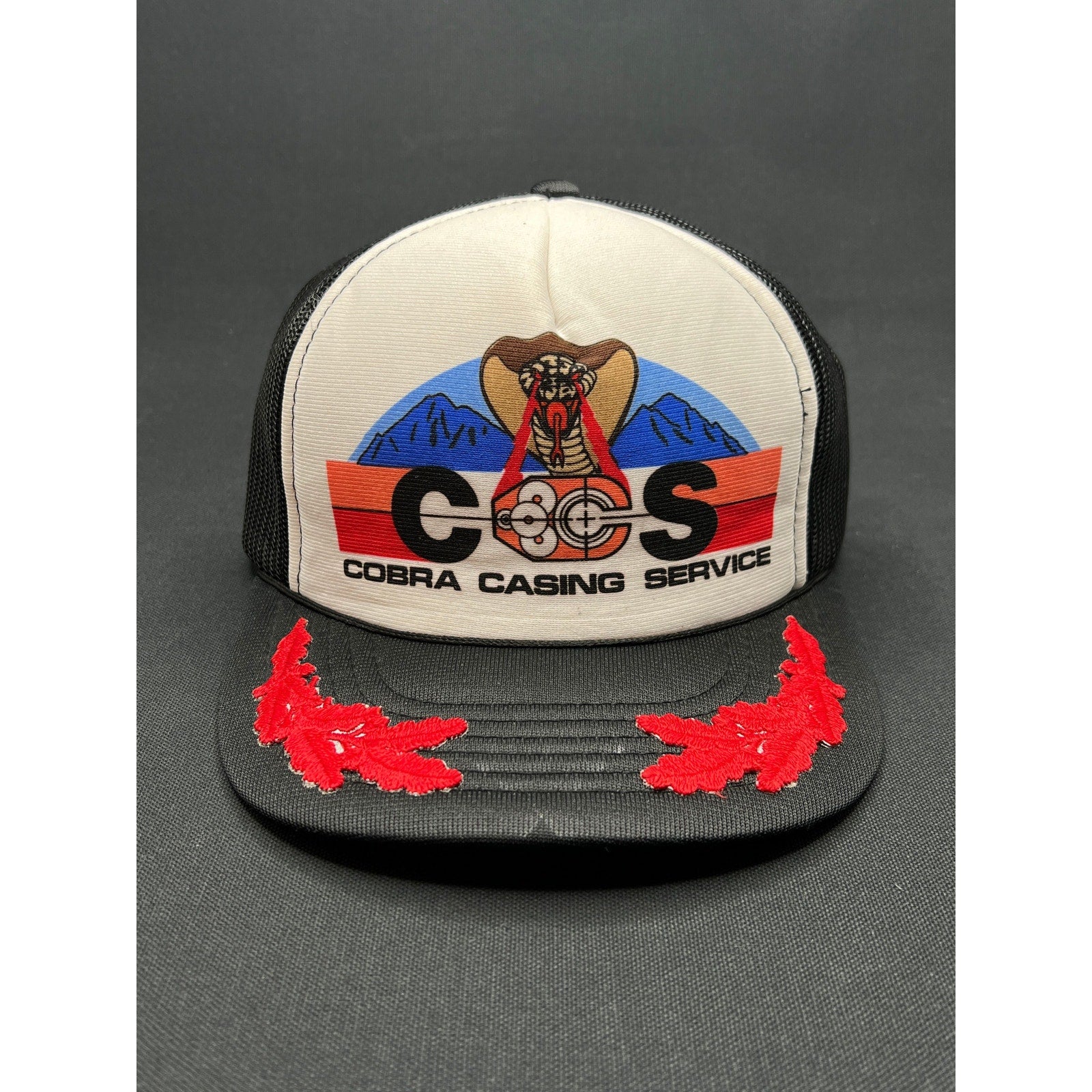 Vintage Cobra Casing Service CCS Trucker Hat – Korea Made Foam-Front Black/White