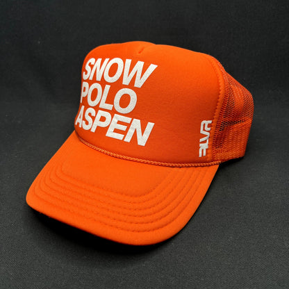 Snow Polo Aspen Trucker Snapback Hat Orange Otto Collection Ski Resort Cap
