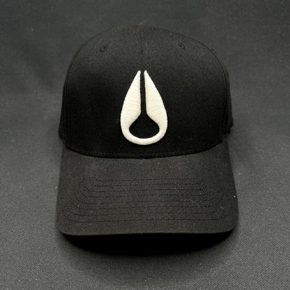 Nixon Watches Flexfit Hat Black White Logo Fitted S/M Cap