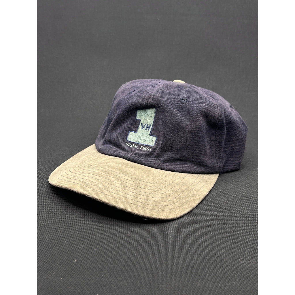 VH1 “Music First” Vintage Snapback Hat – 1990s Two-Tone Navy/Khaki (Promo)