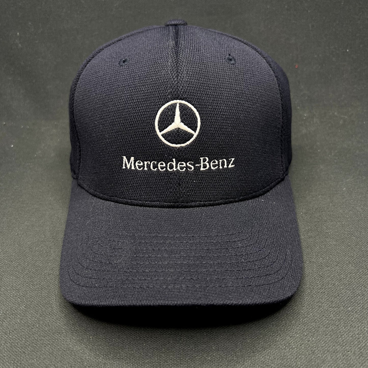 Mercedes-Benz Flexfit Hat L/XL Navy Blue Embroidered Logo Cap Yupoong