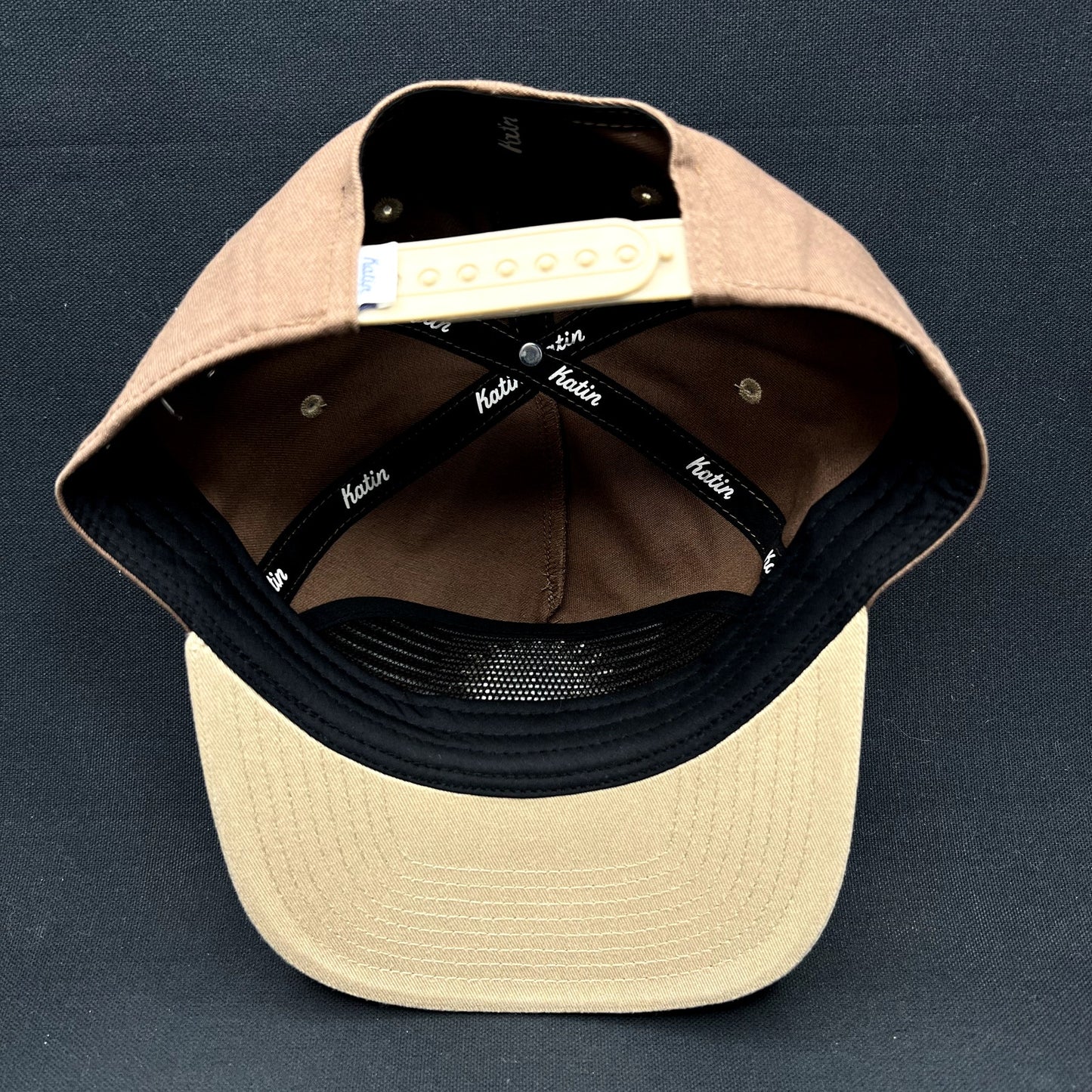 Katin Sunfire Yin Yang Sun Snapback Hat Brown Tan Cotton Surf Skate Cap