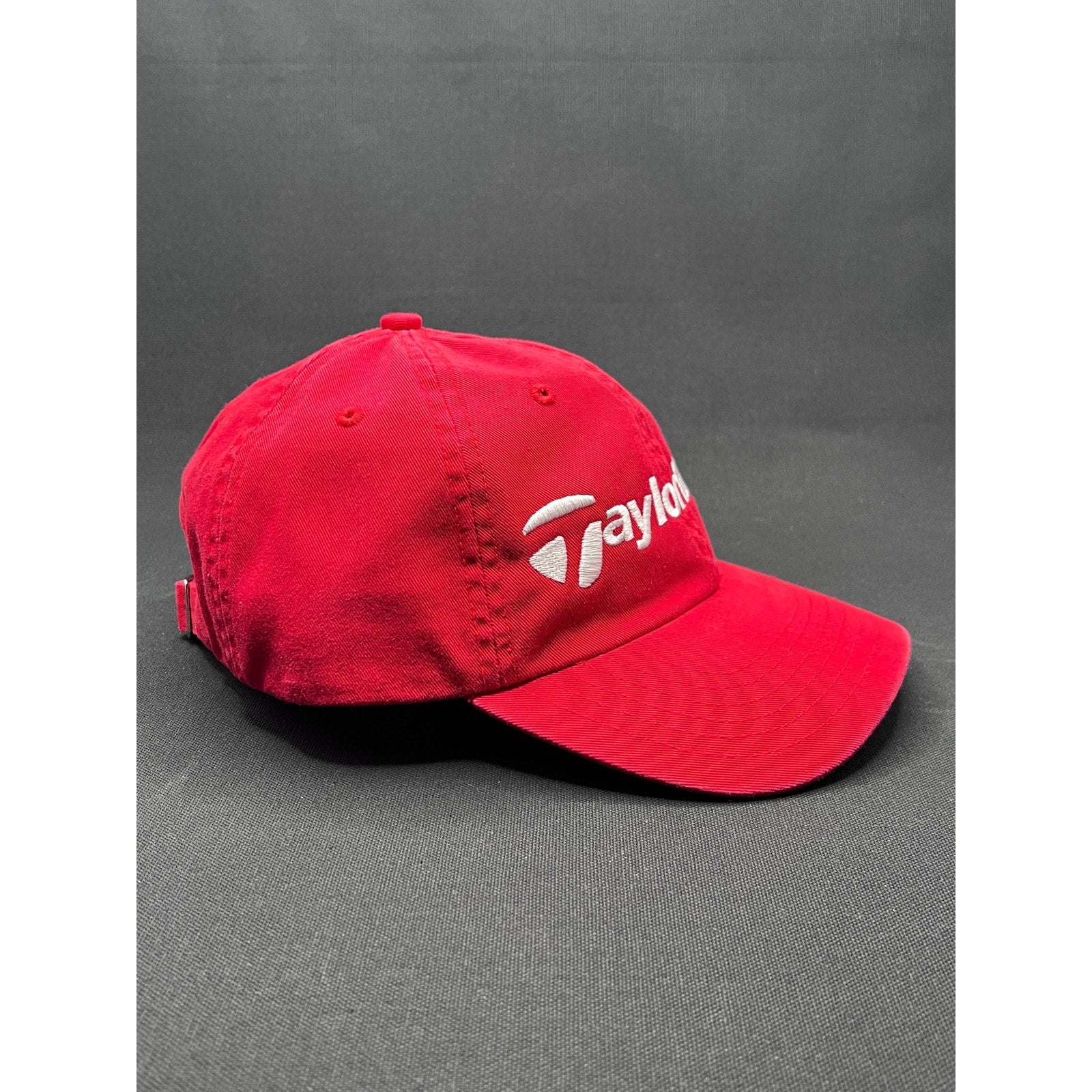 TaylorMade Golf Strapback Hat – Red Cotton Cap w/ Black Brim