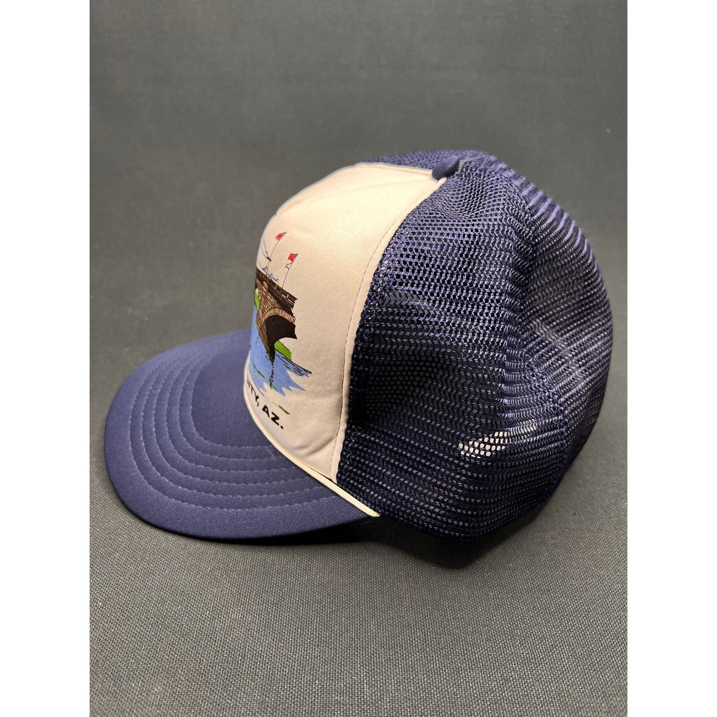 Vintage 80s London Bridge Lake Havasu City AZ Trucker Hat Foam Snapback Trucker