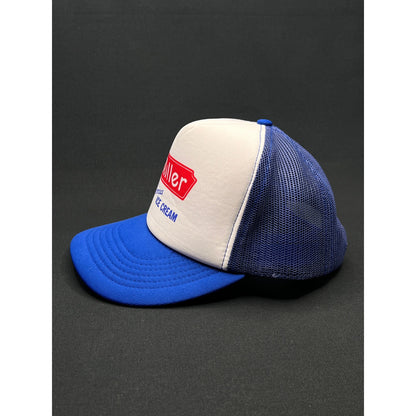 Vintage Miller Famous Ice Cream 80s Mesh Trucker Hat Taiwan R.O.C. Made Snapback