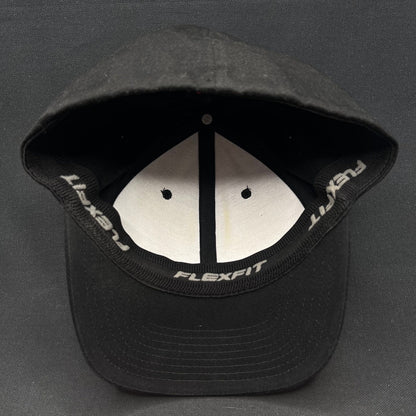 Y2K Quiksilver Flexfit Fitted Hat Black Surf Skate Cap L/XL
