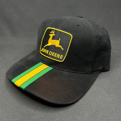 Vintage John Deere NASCAR Strapback Hat Black Track Gear Racing