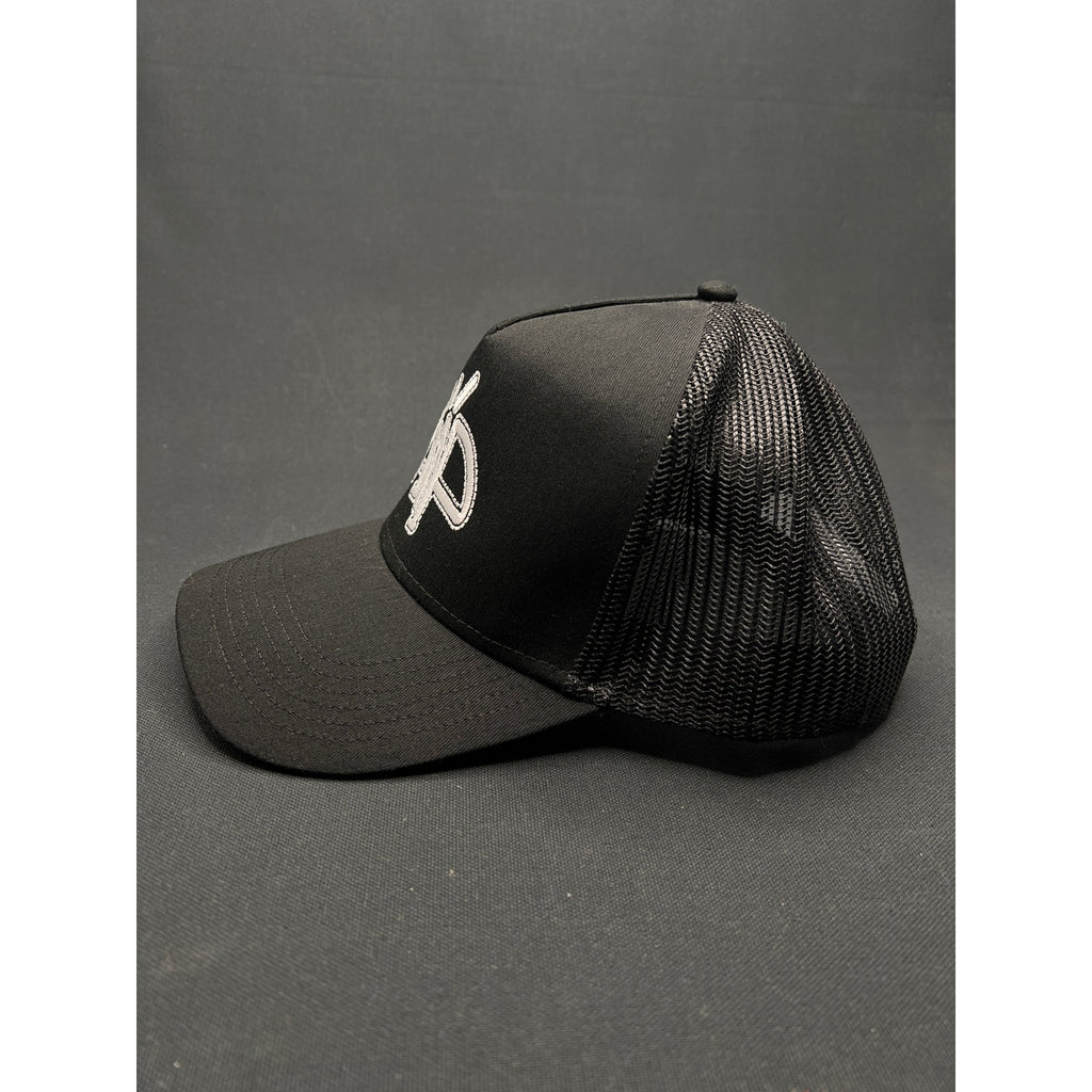 AMP Logo Black Mesh Trucker Hat – Adjustable Snapback