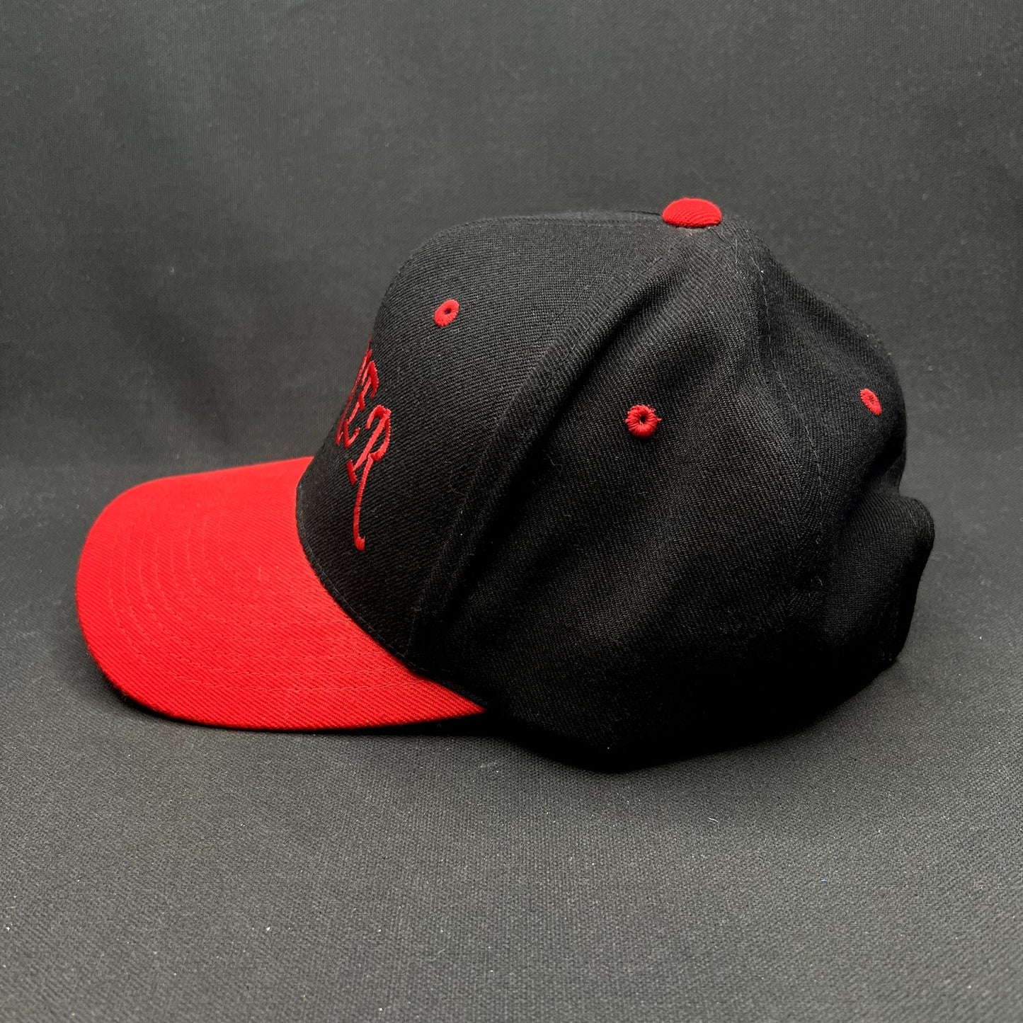 Vintage Nebraska Cornhuskers Script Snapback Hat Black Red ZAP Cap