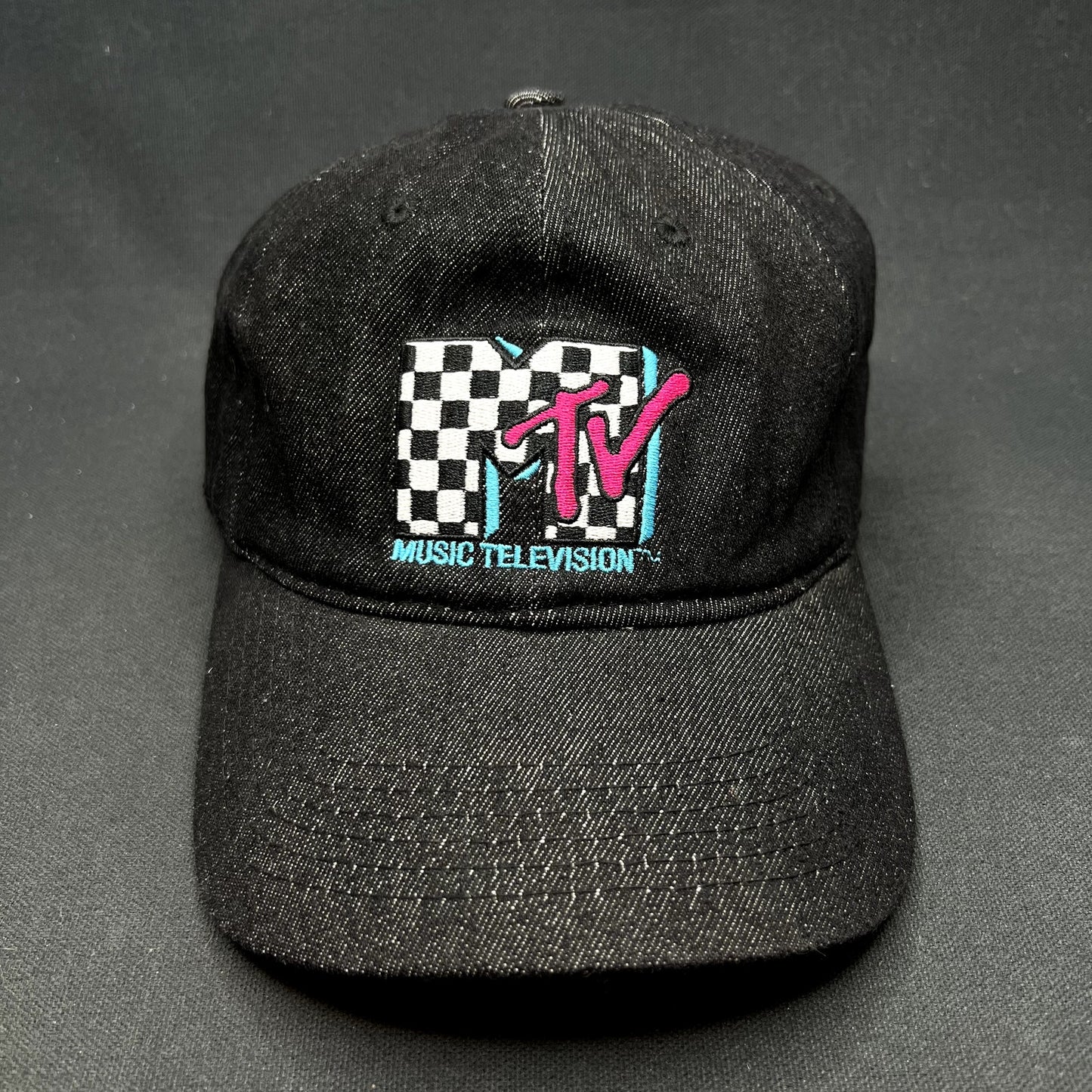 MTV Music Television Checkered Logo Strapback Hat Black 2018 Adjustable Cap