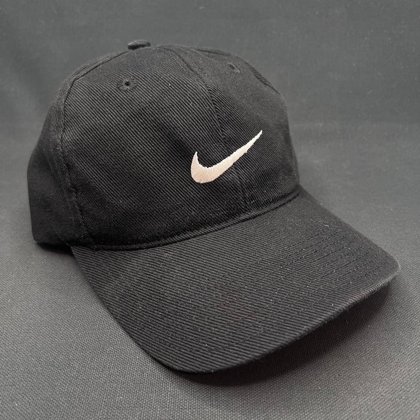 Vintage Nike Swoosh Snapback Hat 90s Black Cap Magaña Script