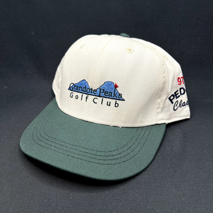 Vintage Grandote Peaks Golf Club PEDCO Classic Strapback Hat Made USA Imperial