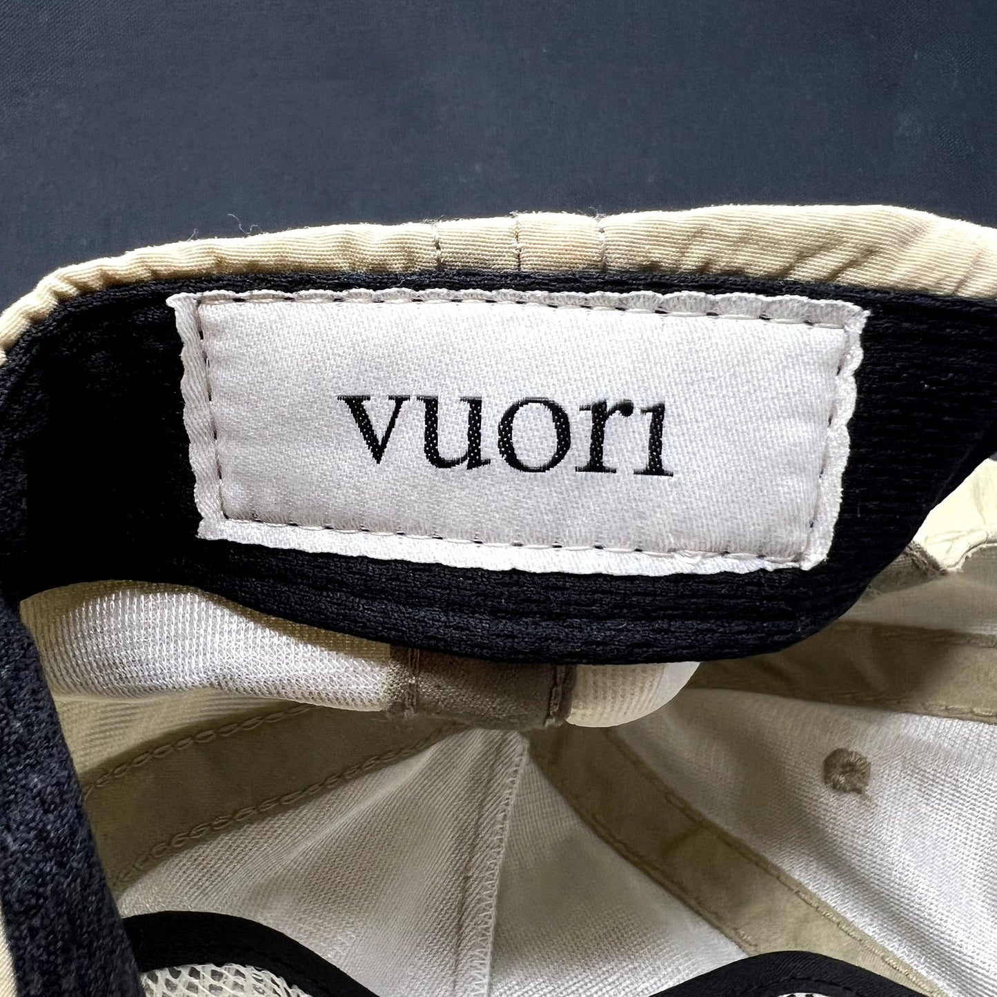 Vuori Investment In Happiness Snapback Hat Beige Nylon Cap