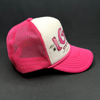 Shyanne Cowgirl State of Mind Pink Trucker Hat Western Snapback